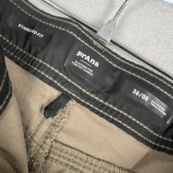 Prana Zion Mens Brown Hiking Shorts Stretch Nylon Cargo 36x8 Standard Fit - Picture 5 of 6